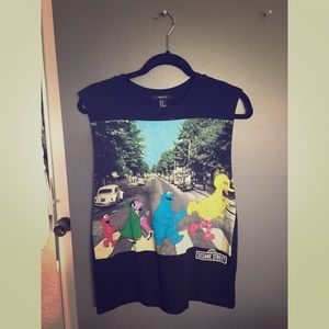 Sesame Street on Abbey Road muscle tank